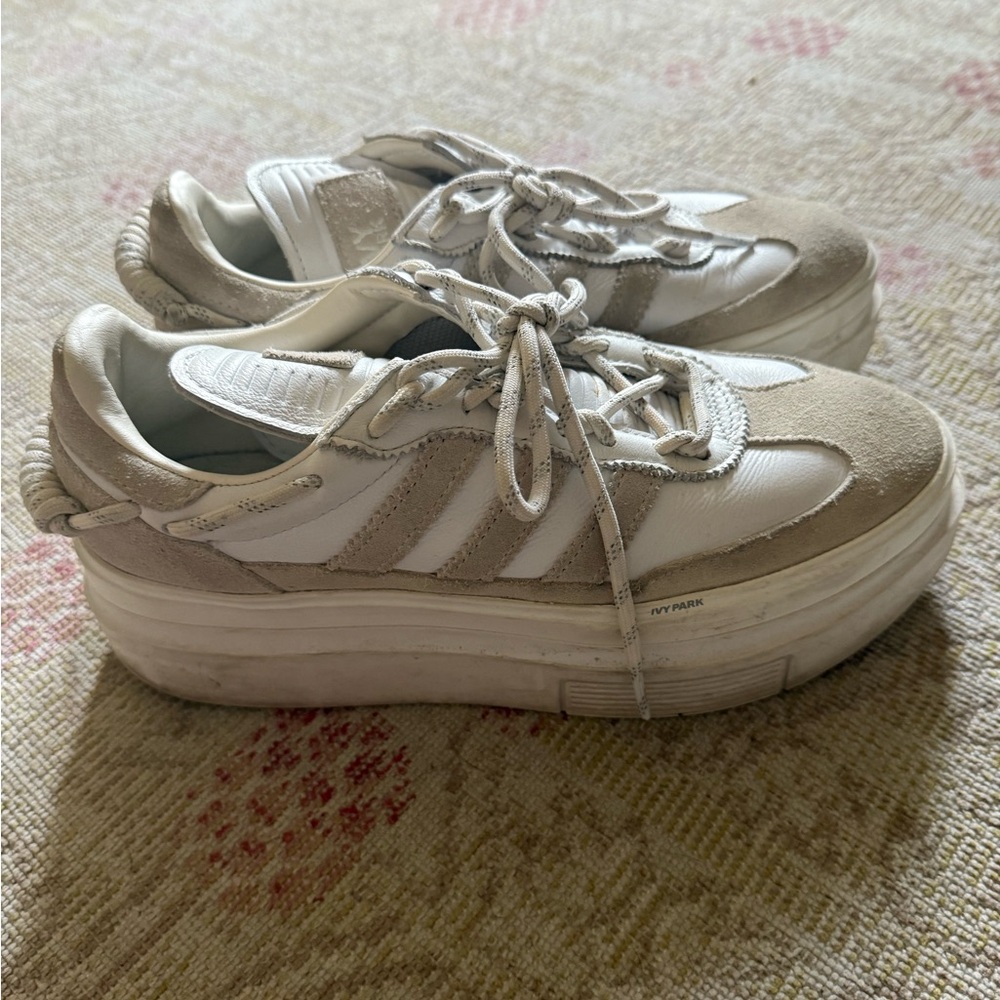 Adidas Women's Cream and White Platform Sneakers